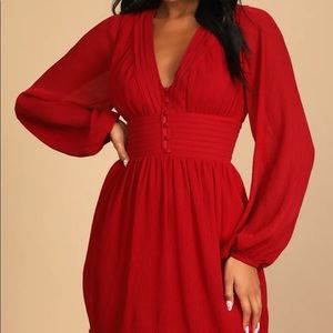 Long sleeve red dress
